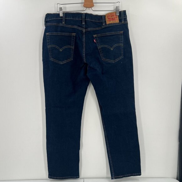 Levi's Men 505 Regular Fit Jeans 38 Dark Wash Stretch Denim Zip Fly - Picture 2 of 12